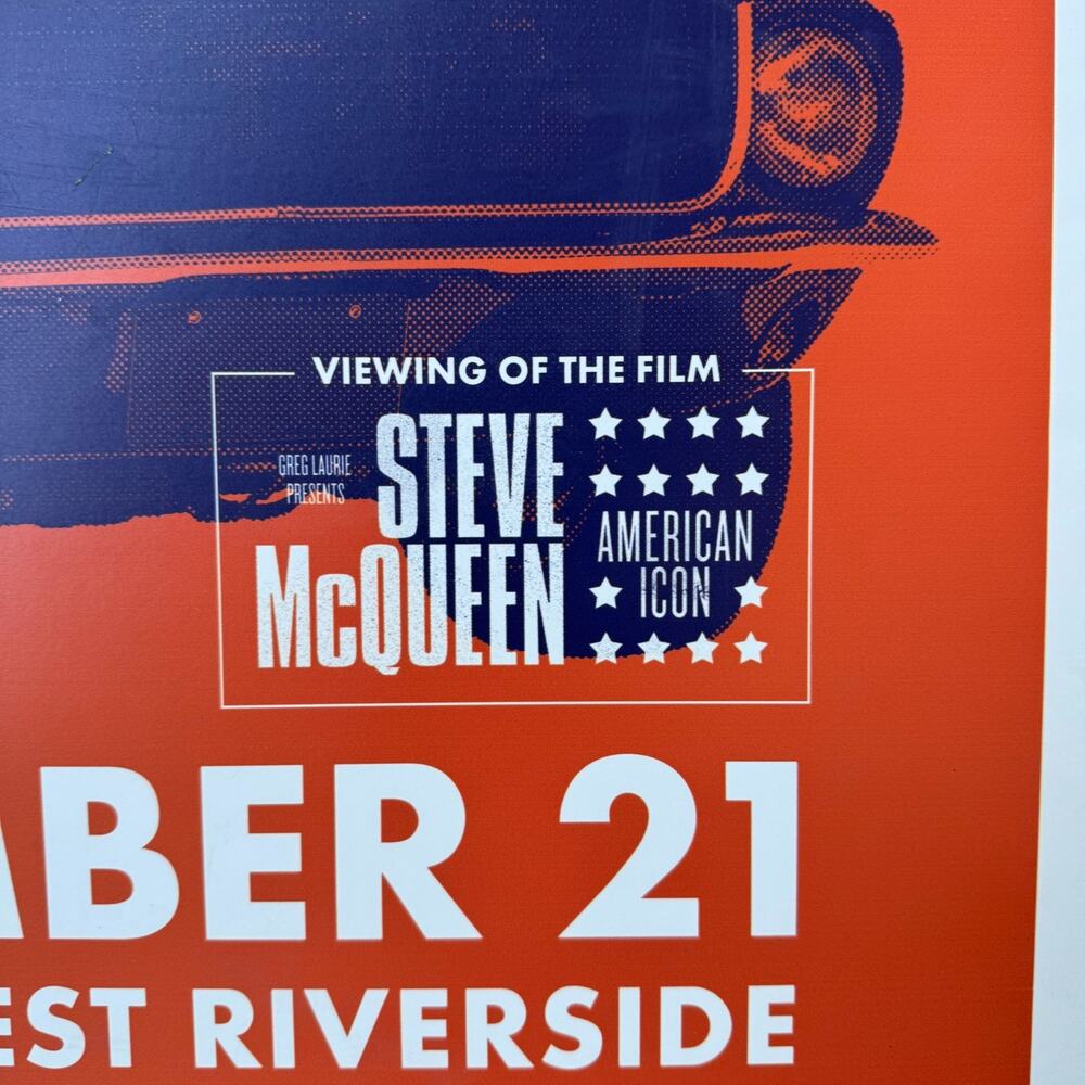 Steve McQueen Bullitt Car Motorcycle Show Sign XLarge Vintage Garage Decor EUC - Picture 6 of 9